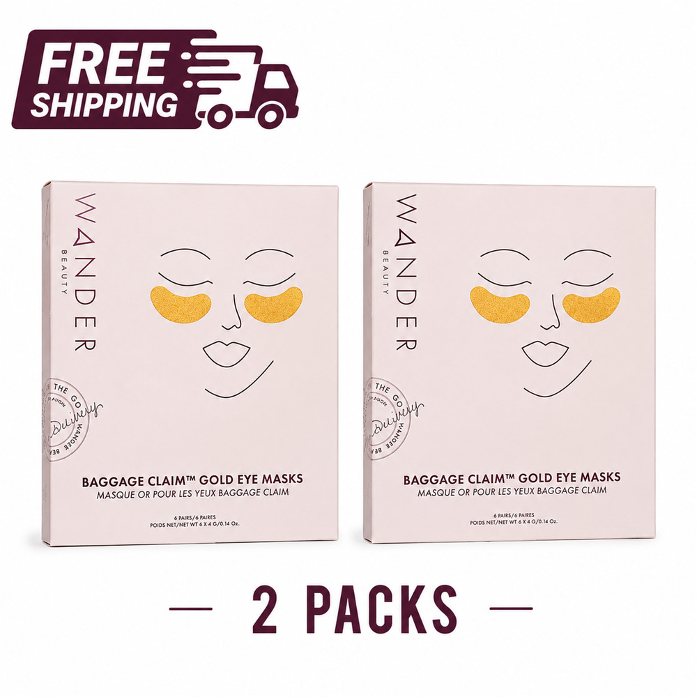 Wander Beauty Baggage Claim Gold Eye Masks 6 Pairs Brightening Hydrating